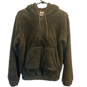 Billabong Forest Green Fleece Teddy Hoodie * Small